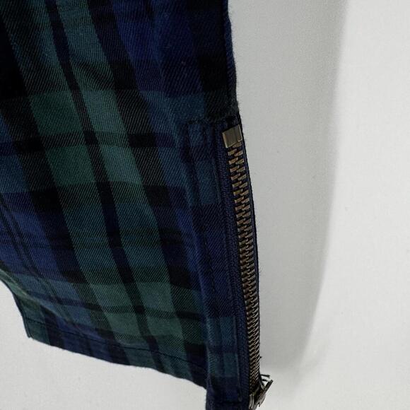 Vineyard Vines pants womens 12 green tartan plaid zip ankle christmas holiday - Picture 2 of 7